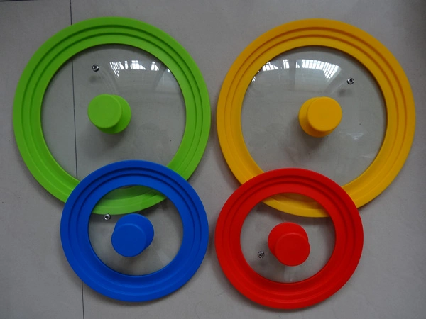 Wholesale Cookware Parts Universal Glass Lid with Silicone Rim