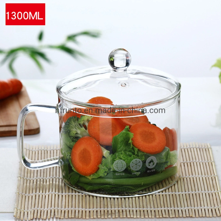 Heat Resistant Glassware Cooking Pot Top Quality Bulk Glass Cooking Pot