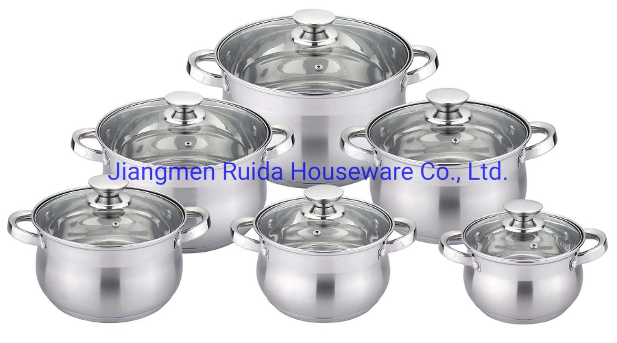 Cookware Sets on Sale Big Belly Shape of Pot Body-6PCS -12PCS Stainless Steel Cookware Set