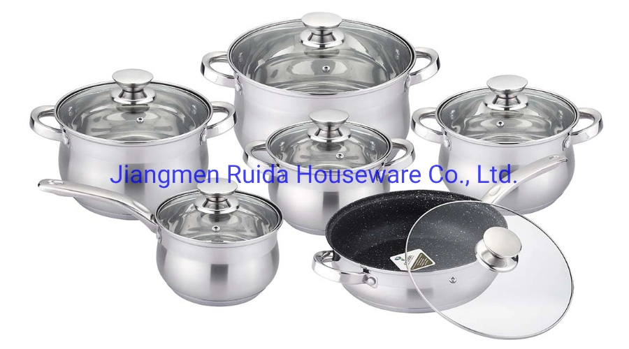 Cookware Sets on Sale Big Belly Shape of Pot Body-6PCS -12PCS Stainless Steel Cookware Set