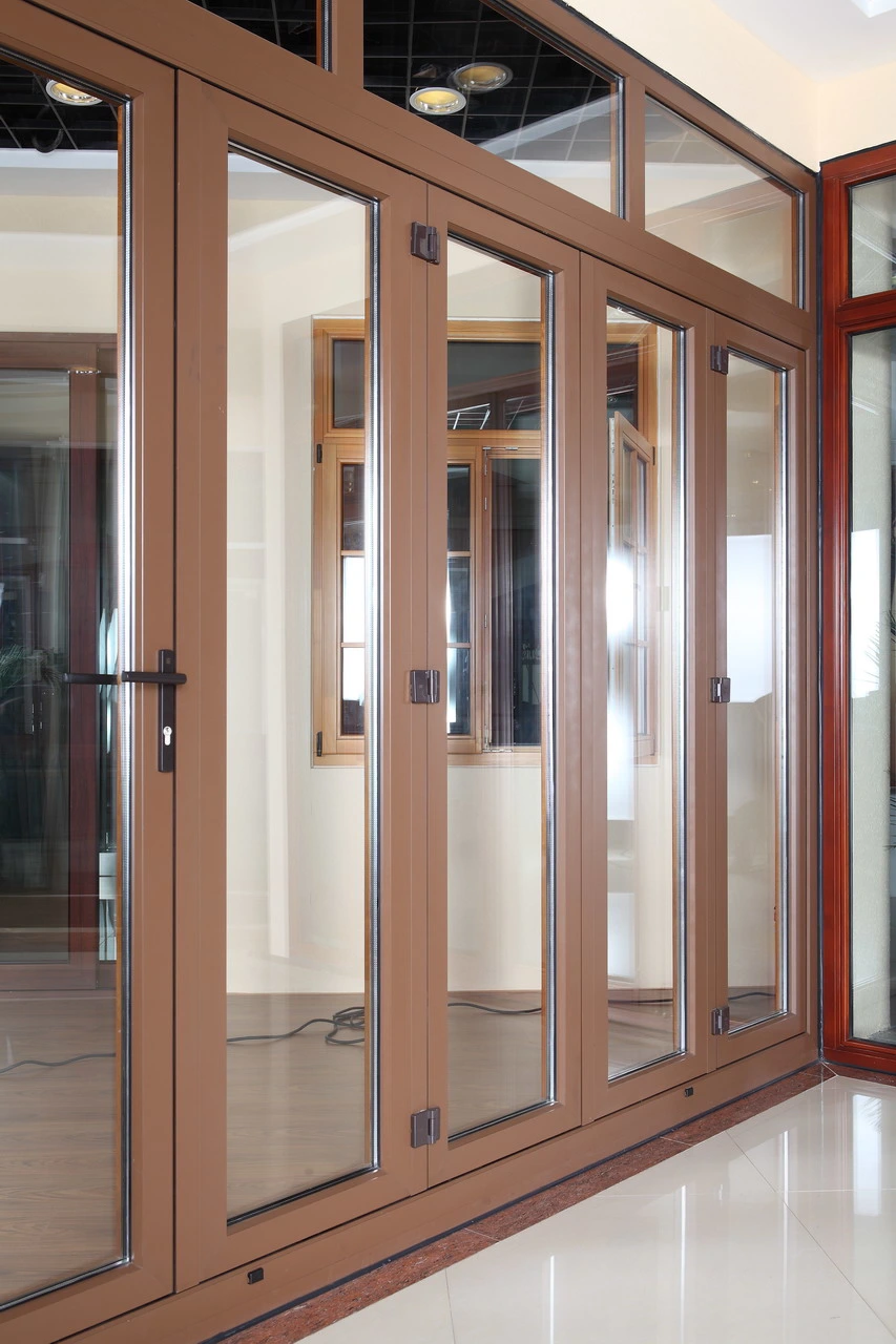High-Quality Aluminum Clad Sliding Folding Door Aluminum Clad Wood Bifold Glass Patio Bifold Doors Folding Door