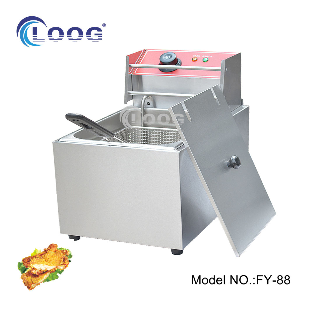Commercial Electric Fryer Stainless Steel Fryer Double Baskets Frying Machine Electric Countertop Deep Fryer with Strainer Electric Deep Fryer Stainless Steel