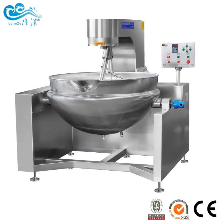 China Supplier Commercial Automatic Industrial Soup Cooking Mixer Kettle Cooker Gas Electric Steam Cooking Machine