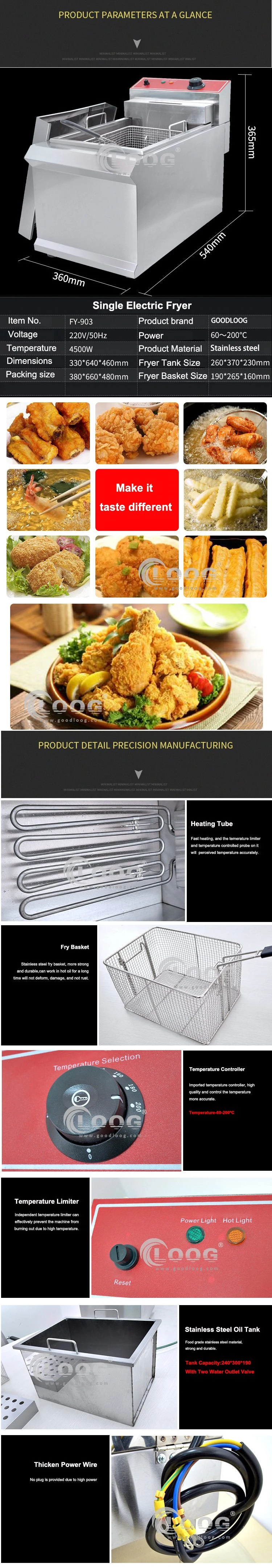 220V Commercial Electric Fryer French Fries Chicken Frying Machine Commercial Kitchen Deep Fryer Electric Fryer Commercial