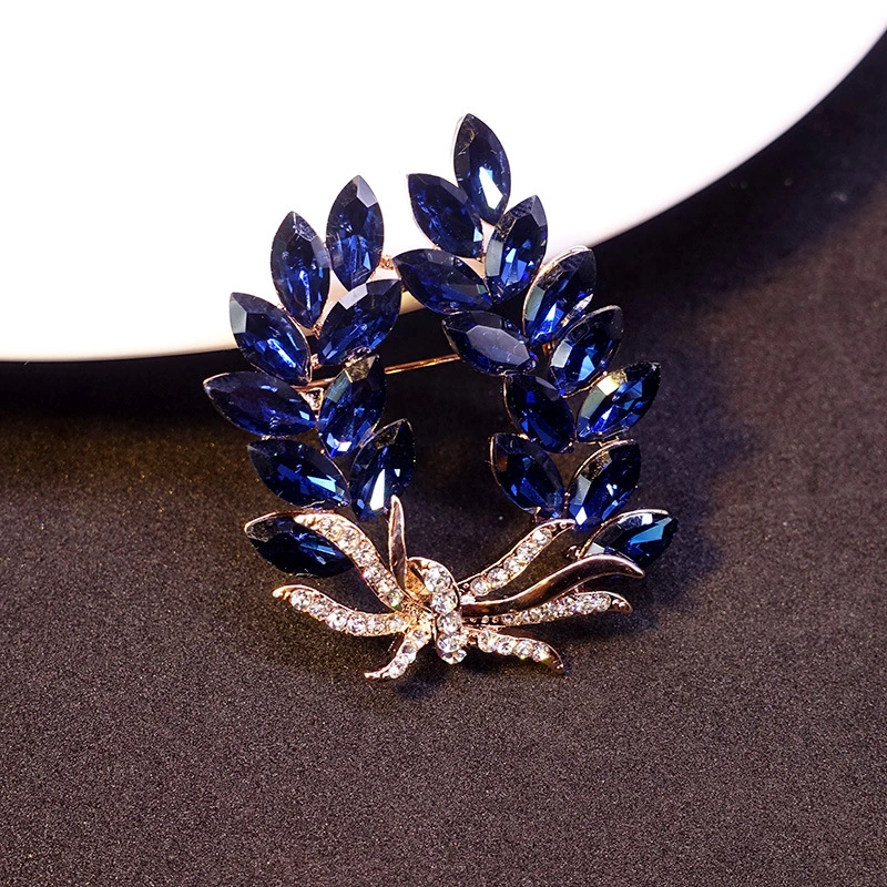 High-End Blue Crystal Super Flashing Diamond Wedding Accessories Brooch