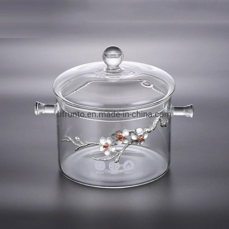 2021 Hot Sale Pyrex Cooking Pot Glass Customize Glass Cooking Pot