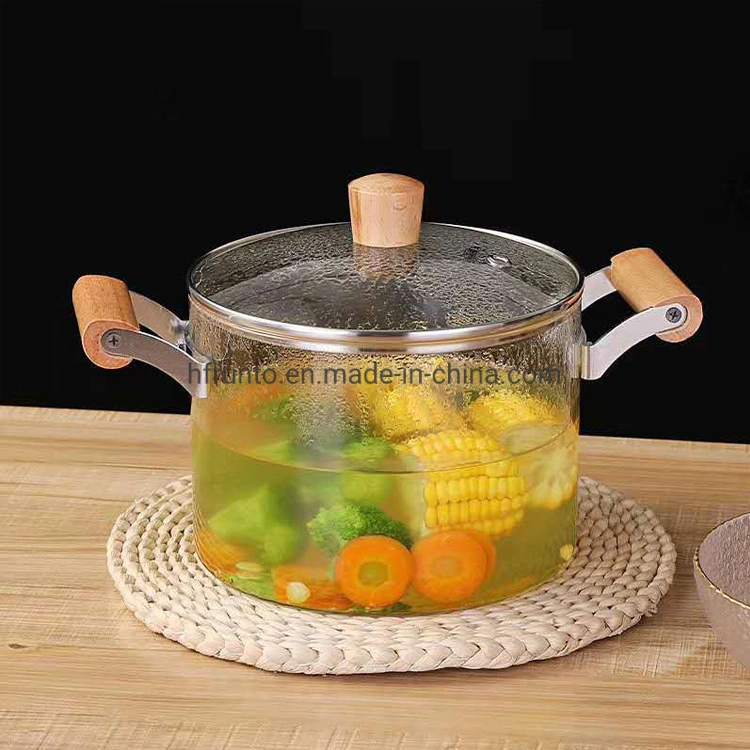 High Quality Transparent Glass Cooking Pot Kitchen Glass Cooking Pot