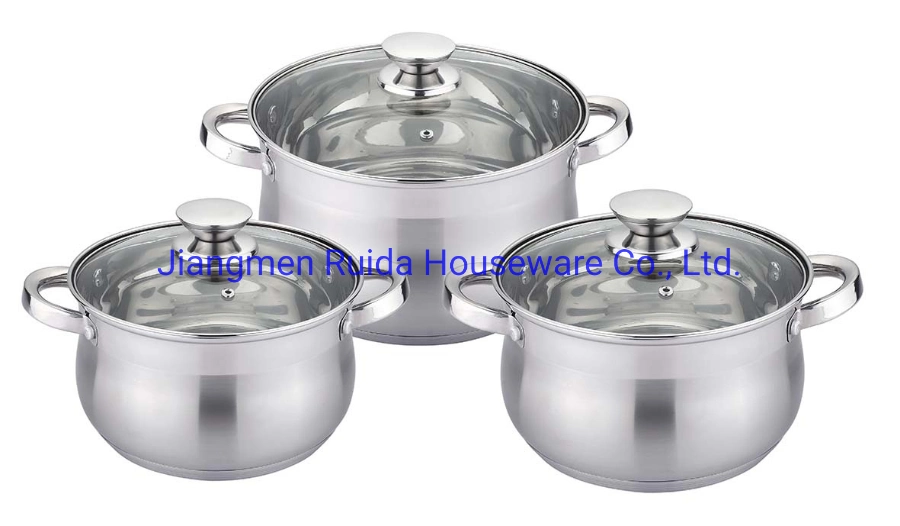 Nonstick Frypan 6PCS 12PCS Stainless Steel Pot Cookware Set Kitchenware with Silver Color