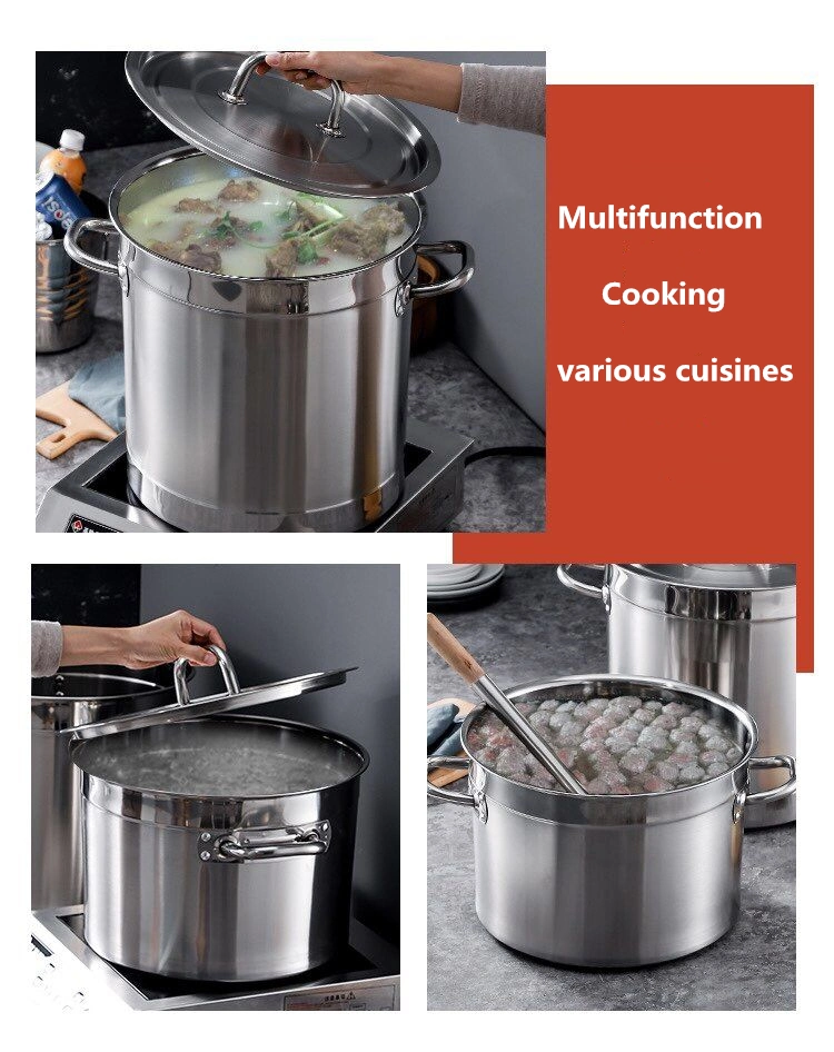 Hot Sale 304 Stainless Steel Commercial Restaurant Cooking Induction Pots Soup Pot
