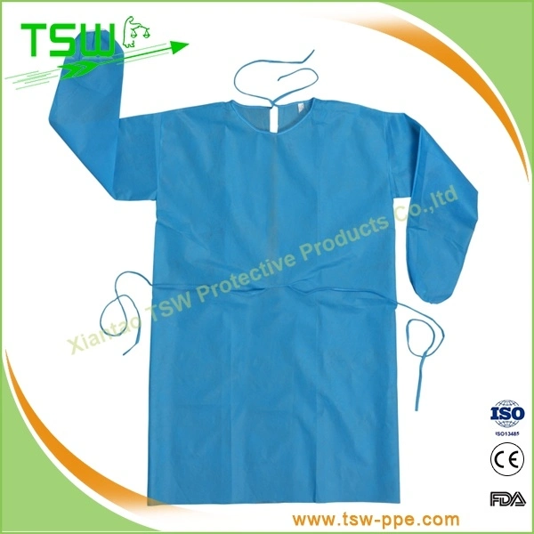 Non Toxic Disposable Gowns Non-Sterile Customized Size with Tie/Hook and Loop