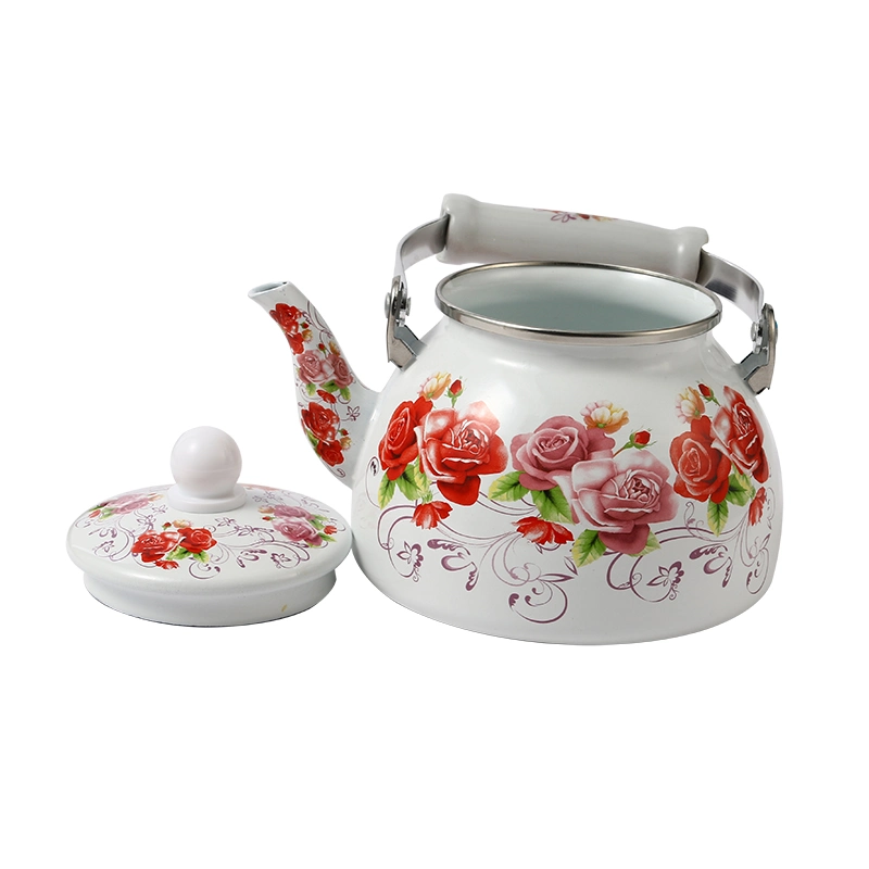 High Quality Hot Selling Teapot Cookware Kithen Enamel Kettle with Ceramic Handle