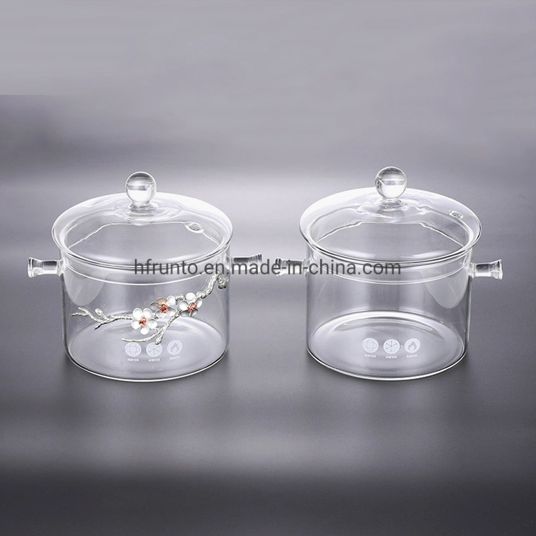 2021 Hot Sale Pyrex Cooking Pot Glass Customize Glass Cooking Pot