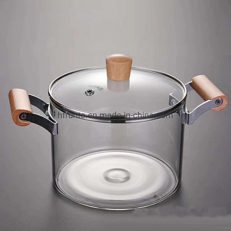 High Quality Transparent Glass Cooking Pot Kitchen Glass Cooking Pot