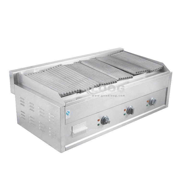 Restaurant Use Outdoor Kitchens Commercial Electric BBQ Grill Cast Iron Grill Lava Rock Grill
