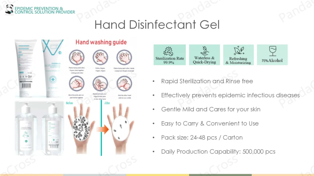 Hands Free Disinfectant Gel 80ml 75% Alcohol Antibacterial Silver Ion Disinfectant Hand Washing Gel Antibacterial Gel for Hand Cleanly