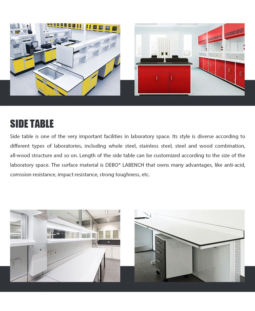 One Side Chemical Resisting Coating Chemical Laminate Research Worktops