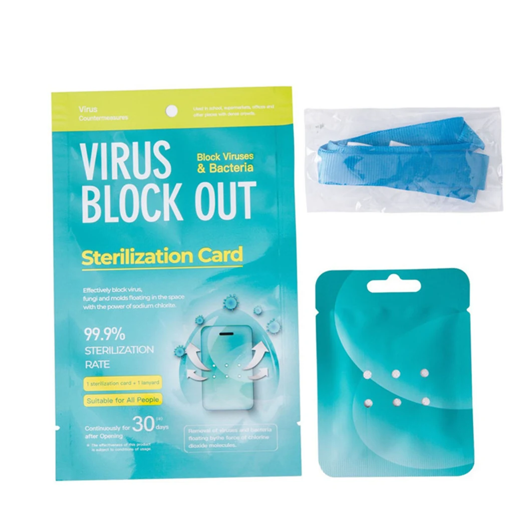 Removing Virs Block Anti-Virus Antibacterial Portable Disinfectant Hangtag Antibacterial Card