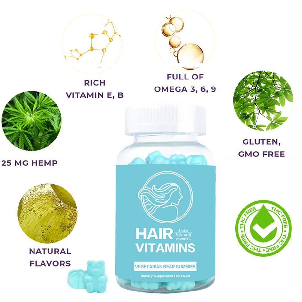 OEM/ODM Beauty Gummy Hair Nail Skin Pectin Biotin Beauty Gummy Vitamins and Best Vitamins for Hair Regrowth Sugarbear Hair Vitamin