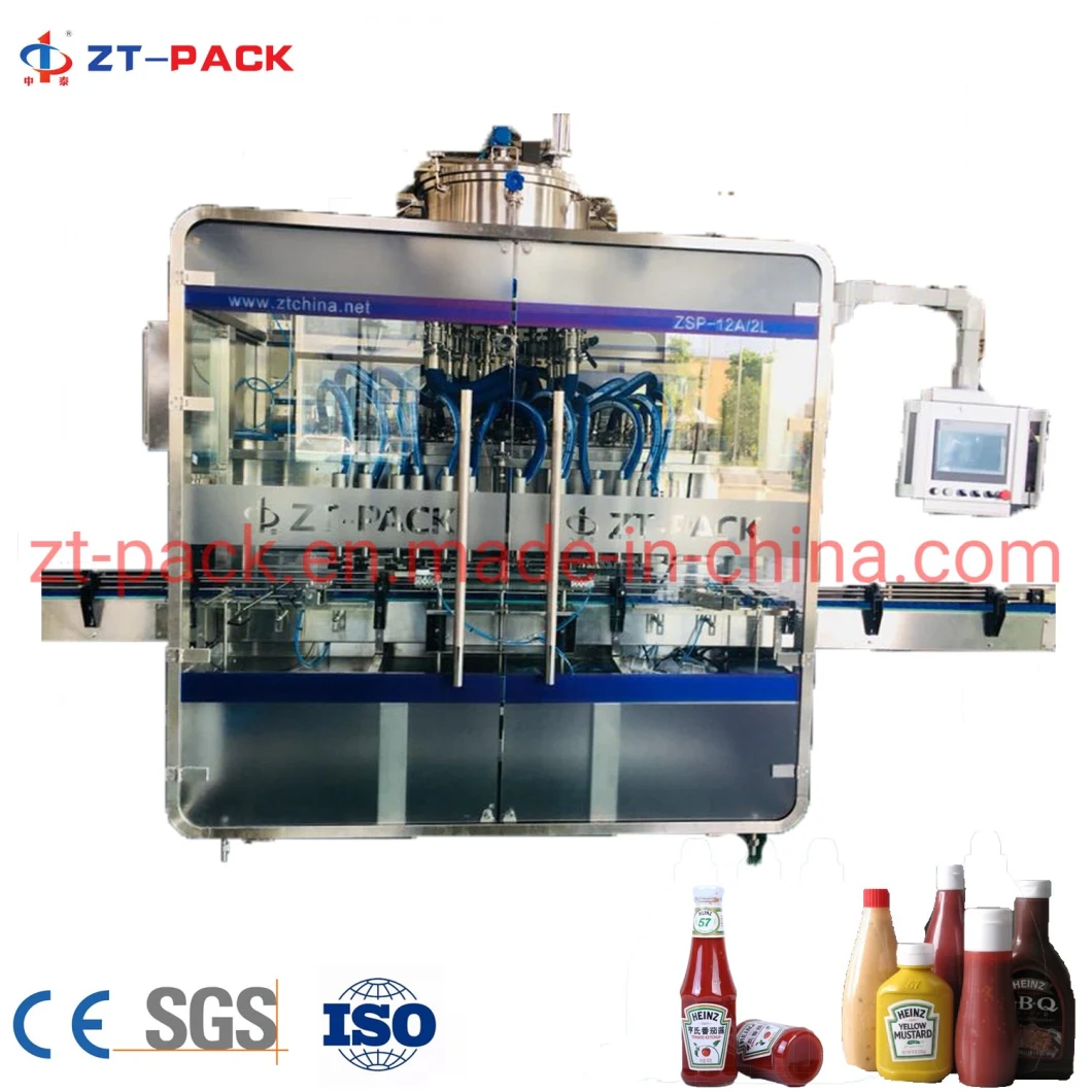 Full Automatic Cream/Peanut Butter/Thick Oil/Viscous Liquid Bottling Machine Tomato Paste Hot Sauce Honey Jar Ketchup Bottle Filling Capping Labeling Machine