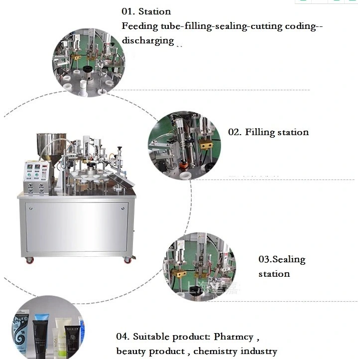High Speed Cosmetic Plastic Tube Filling and Sealing Machine