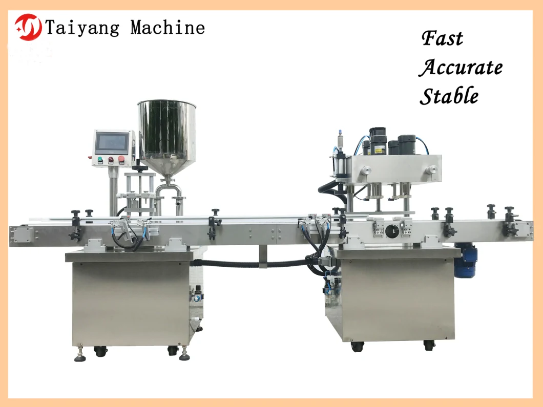 30-200ml Automatic Cosmetics Double Head Cream Filling and Capping Machine
