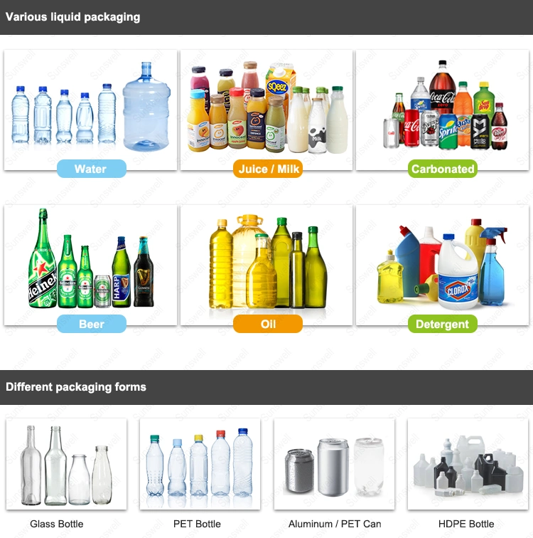 Sunswell 5L 10L Bottle Filling Machine Price From Zhangjiagang