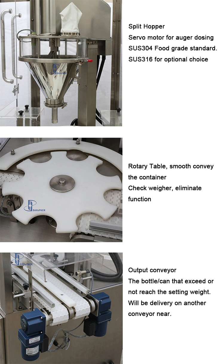 Automatic High Accuracy Rotary Dry Powder Auger Tube Filling Machine