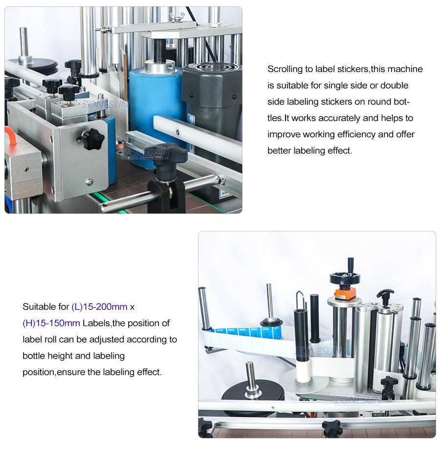 Zonesun Juice Disinfectant Oil Automatic Plastic Glass Jar Bottle Liquid Filling Machinery Capping and Labeling Machine