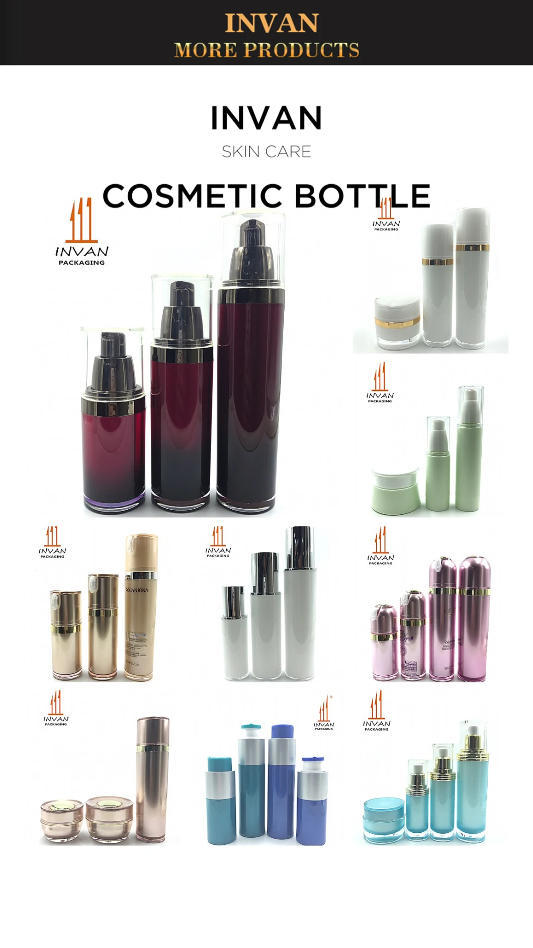 Elegant Cosmetic Packaging 50g 100ml 120ml Cosmetic Bottle Plastic Bottle Lotion Bottle Cosmetic Jar