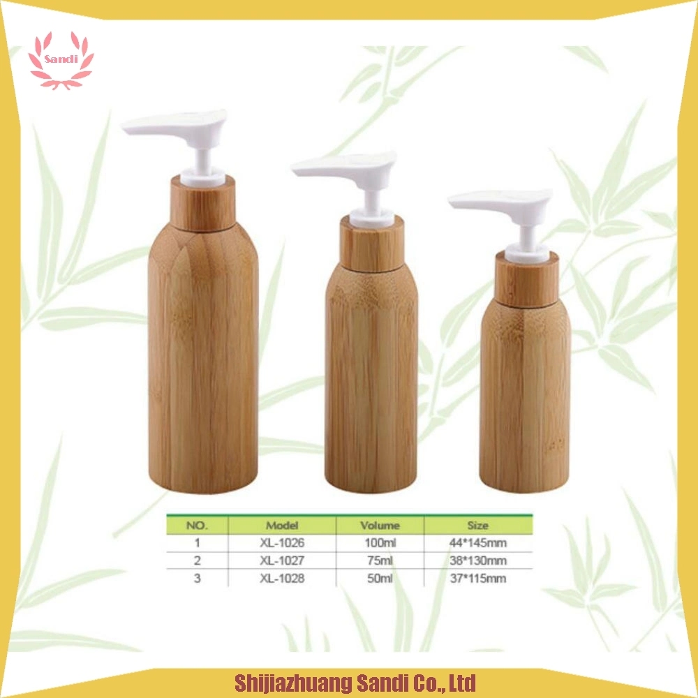 Bamboo Lotion Bottle Shamboo Lotion Pump Dispenser Bottle Cosmetic Bamboo Cream Lotion Bottle