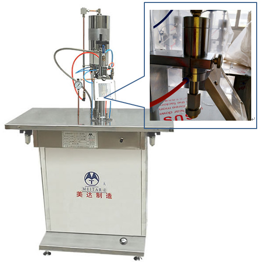 Semi Automatic Liquid Filling Crimping Gas Filling Aerosol Spray Can Filling Machine