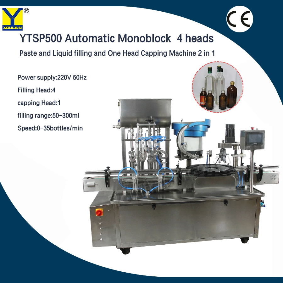 Ytsp500 Monoblock Liquid Filling and Capping Machine (2 in 1)