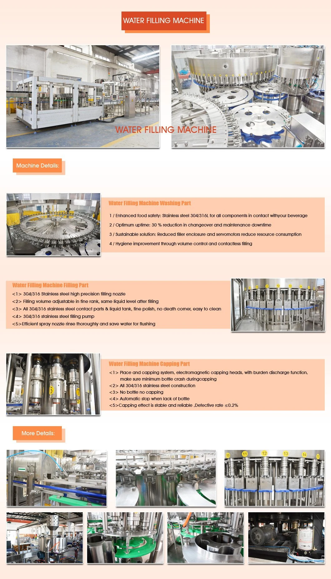 Automatic Stainless Steel Mineral Water Filling Machine