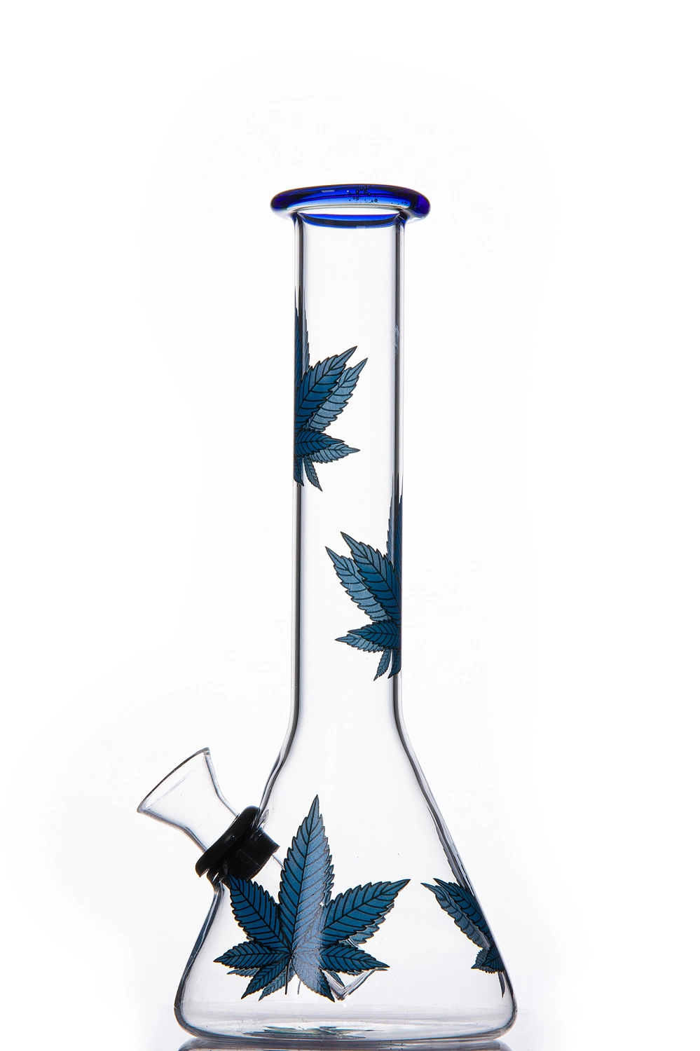 Blue Maple Leaf Glass Water Pipe Hookah Glass Smoking Pipe DAB Smoking Accessories Glass Beaker Pipe