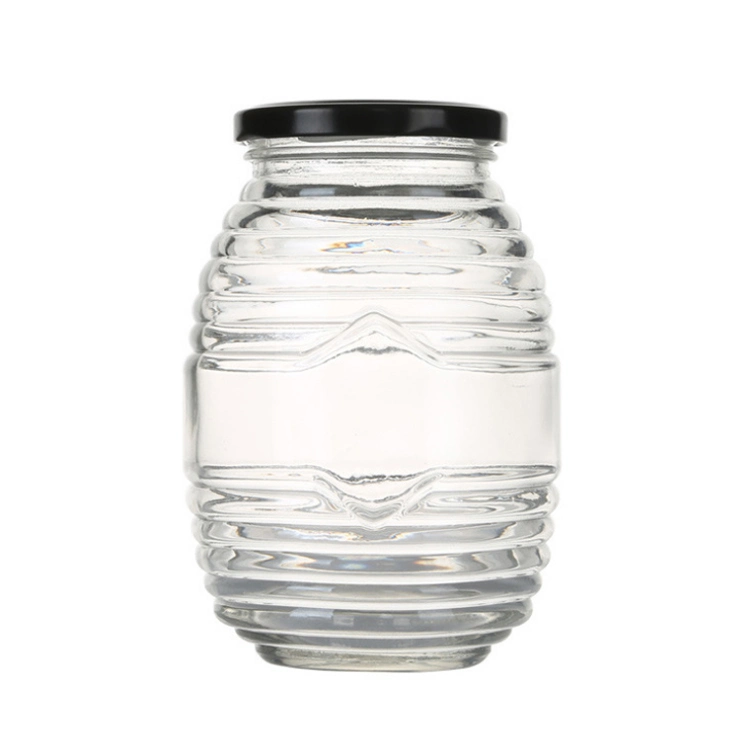 200ml Glass Clear Honey Bottle Glass Honey Jar Glass Container with Screw Cap Tinplate for Honey