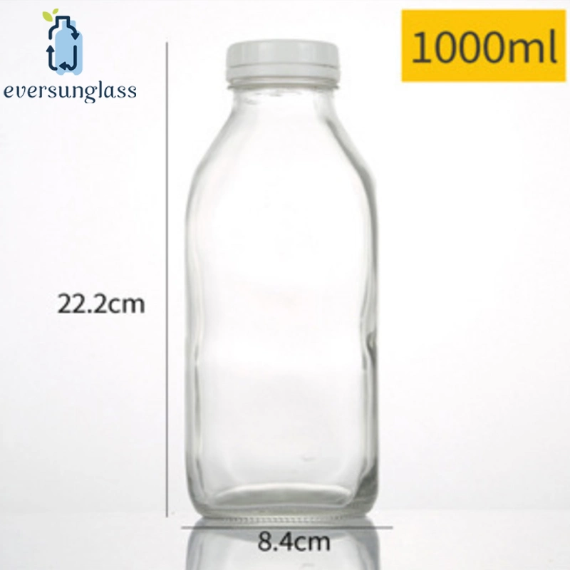 300ml Slim Short Bottle Yogurt Glass Bottle Pudding Glass Bottle Square Glass Bottle