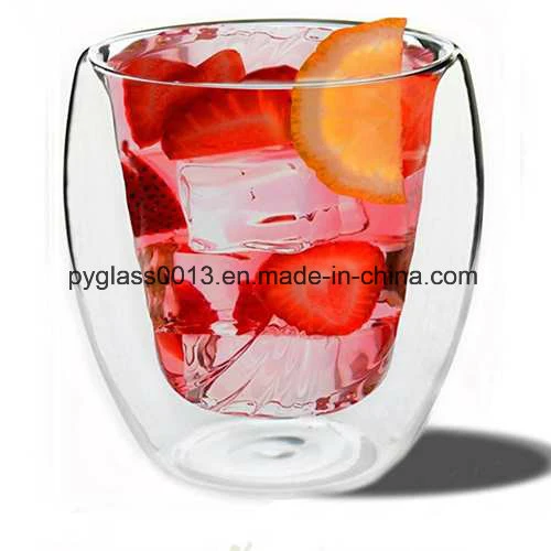 Wholesale Hot Cheap Personalize Handmade Thermal Borosilicate Clear Double Wall Glass 250ml Cups Mug Without Handle