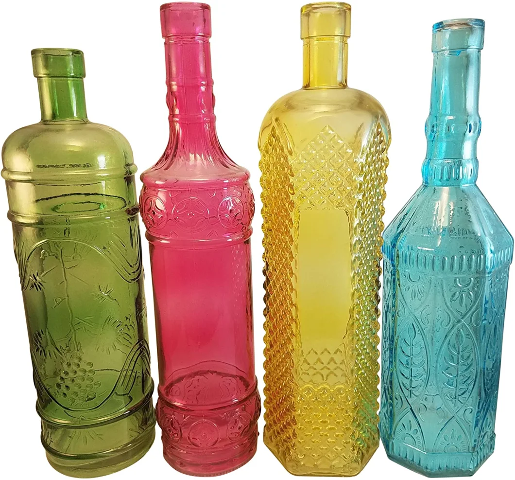 Glass Bottles (Large Wine Bottle Size) - Decorative Vintage Bottles for Bottle Tree, The Garden, Suncatchers