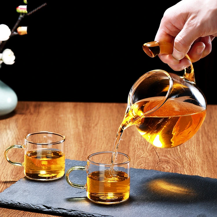 2020 New Design Fancy Mini Tea Set Heat Resistant 350ml Custom Glass Tea Pot with Handle