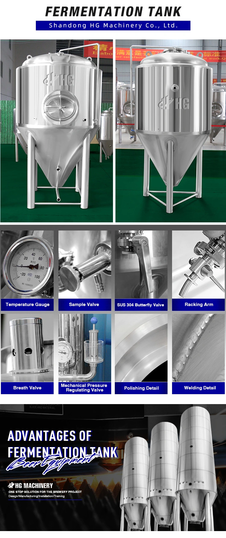1500L Liters Stainless Steel Conical Fermenter