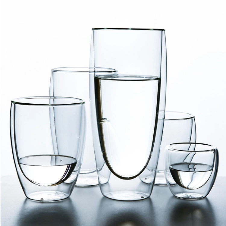 Glassware Double Wall Borosilicate Glass Cups for Tea or Coffee Use