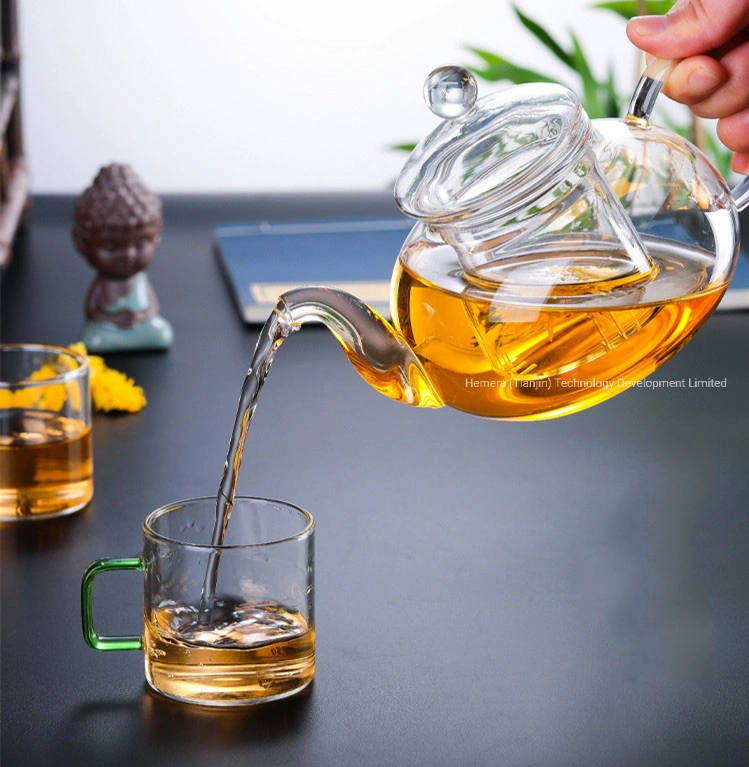 1200ml High Borosilicate Glass Tea Kettle Set, Heart-Resistant Glass Teapot with Glass Filter