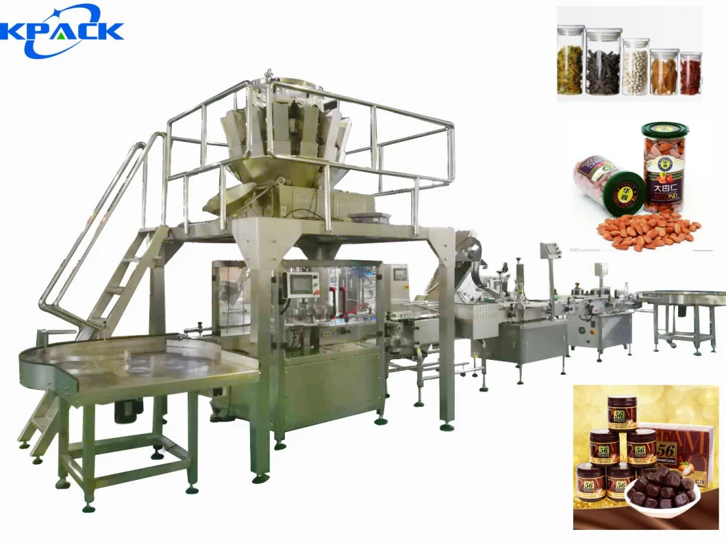 Wholesale Candy Granules Automatic Weighing Bottles Filling and Capping Food Packaging Machine