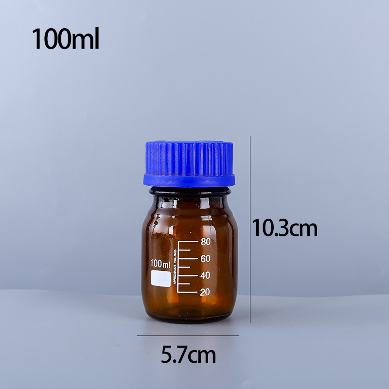 Laboratory Amber Glass Reagent Bottle Blue Screw Glass Reagent Bottle