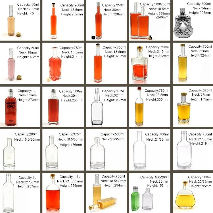 Customized Vodka Glass Bottle/Spirits Bottle/Wine Bottle/Tequlia/Bottle/Rum Bottle/Whisky Bottle/Liquor Bottle/Water Bottle/Glass Bottles with Custom Logo Paint
