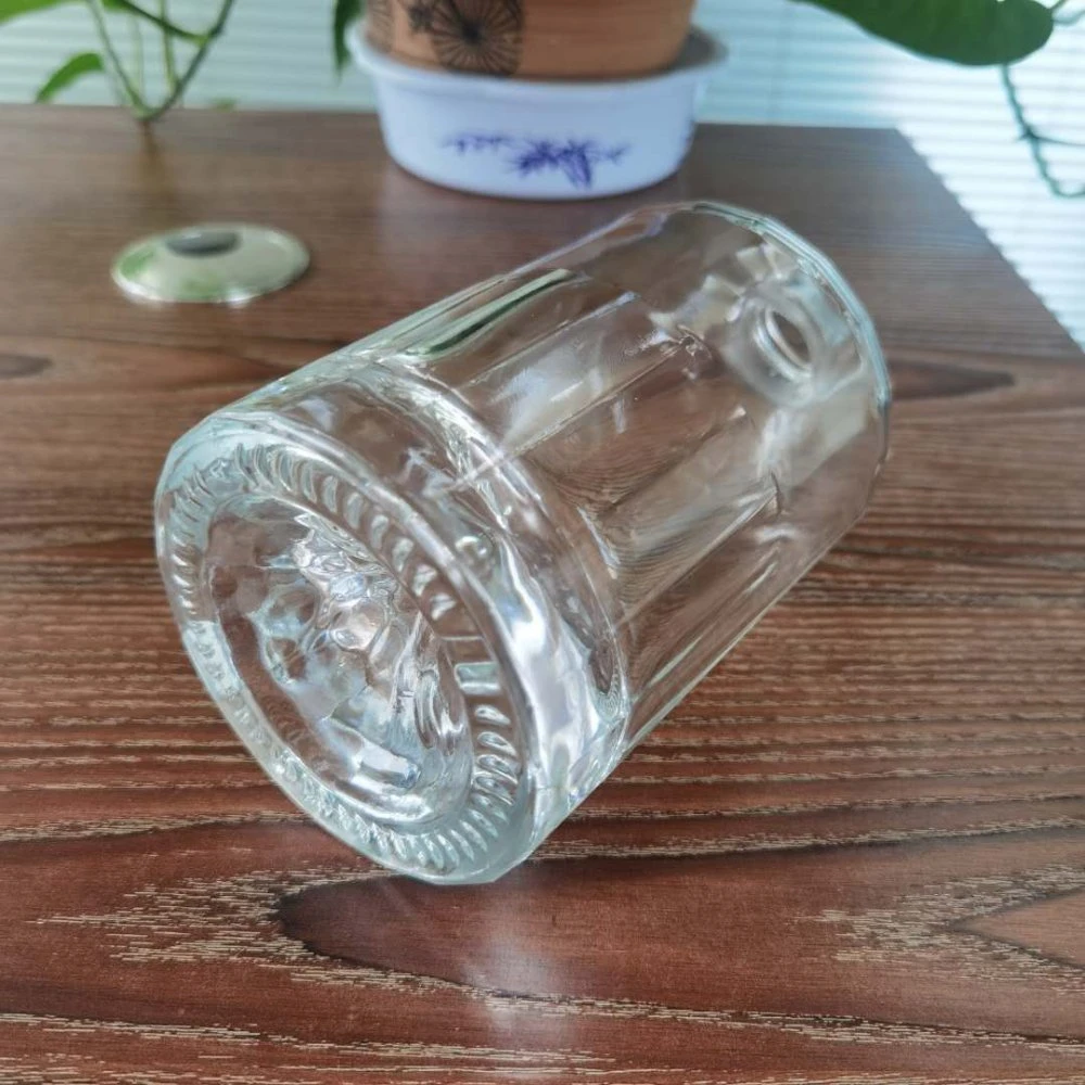 500ml Diamond Round Glass Bottle with Mountain in The Bottom Hill Bottle Glass