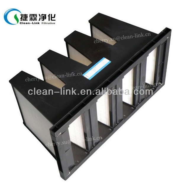 High Quality W-Type V Bank Large Filtration Area Mini Pleat HEPA Filter