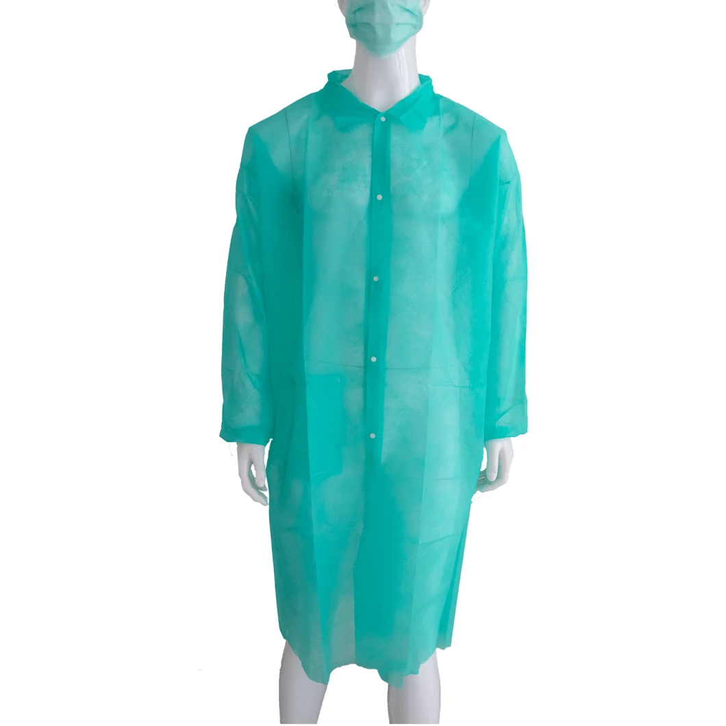 Disposable Lab Coat Visit Gown PP Lab Coat SMS Lab Coat Polypropylene Disposable Lab Coats SMS Lab Coat Hospital Uniforms White Lab Coat