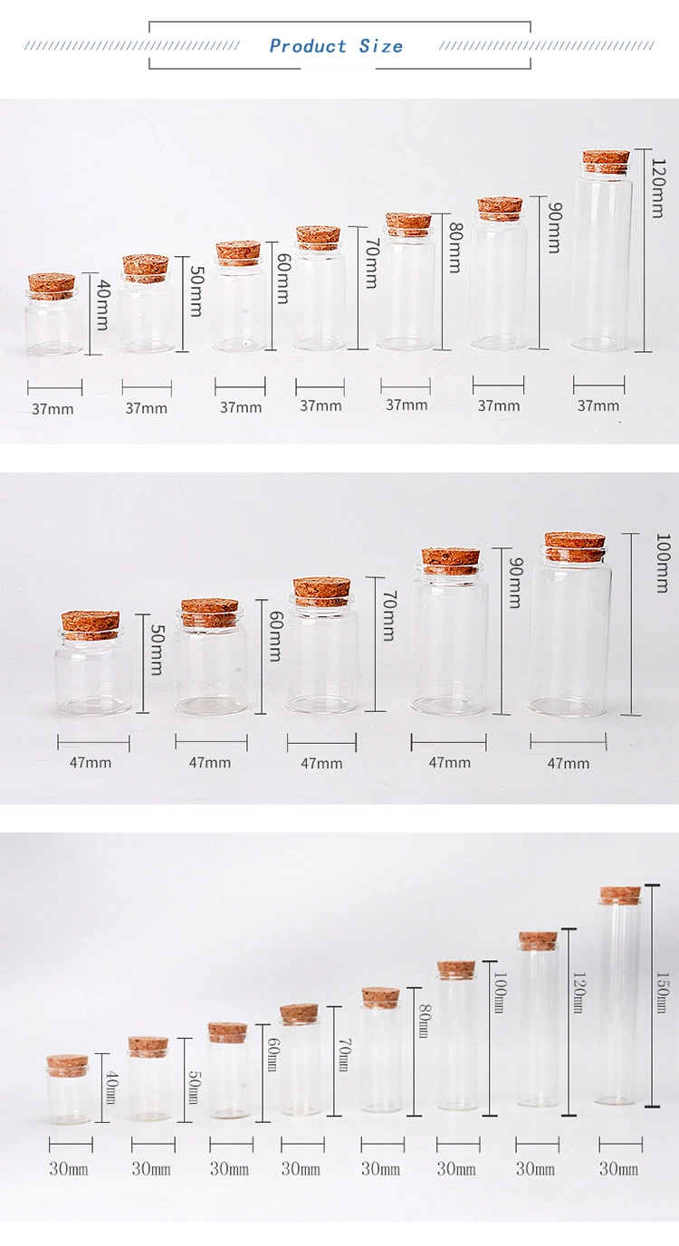 100ml Clear Borosilicate Glass Vials with Cork Stoppers