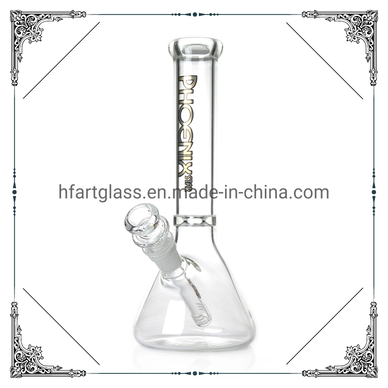 Phoenix 10 Inches Beaker Base Clear Tube Hookah Geometric Ice Pinch Shisha Glass Smoking Water Pipe